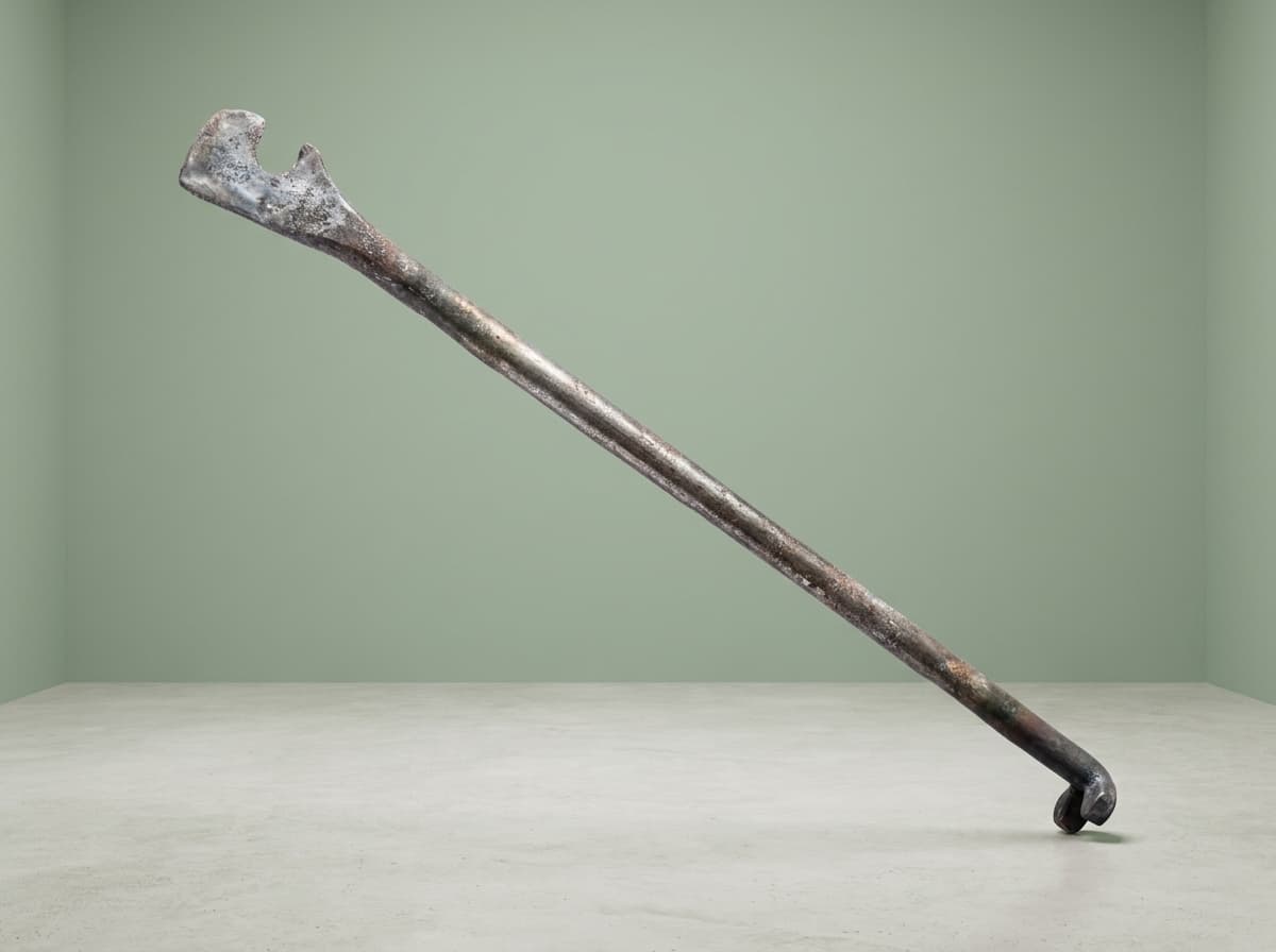 Traditional Blacksmith-Forged Iron Sabbal with Custom Head — Hardware Hub Pakistan
