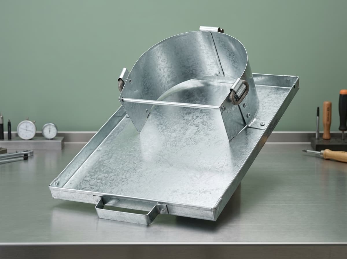 Galvanized Sheet Metal Bagging Chute & Material Scoop Tray — Hardware Hub Pakistan