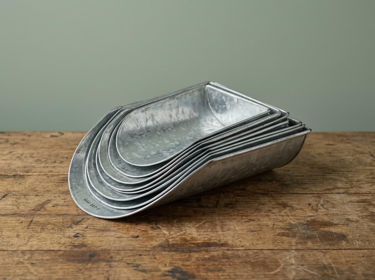 Graduated Galvanized Sheet Metal Grain & Grocery Scoops Set — Hardware Hub Pakistan