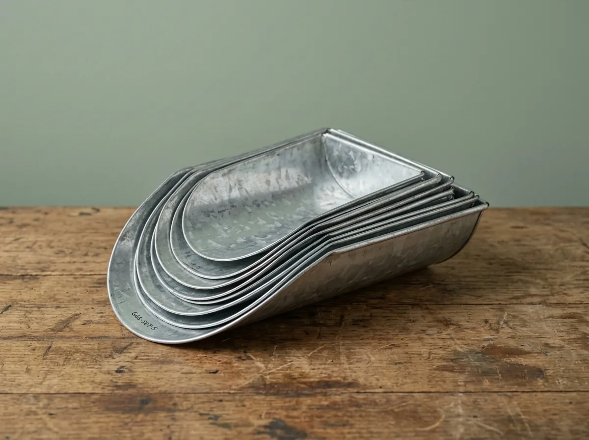 Graduated Galvanized Sheet Metal Grain & Grocery Scoops Set — Hardware Hub Pakistan